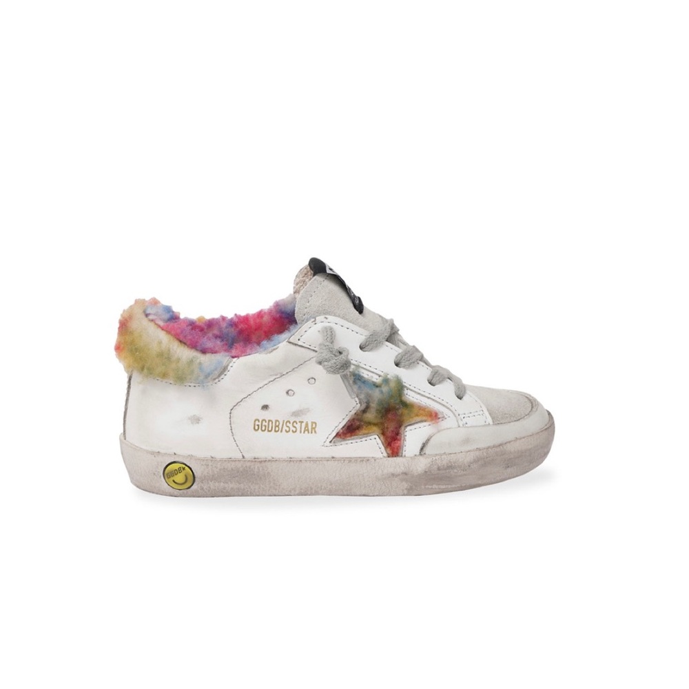 GGDB Superstar Leather Sneakers Rainbow Shearling
